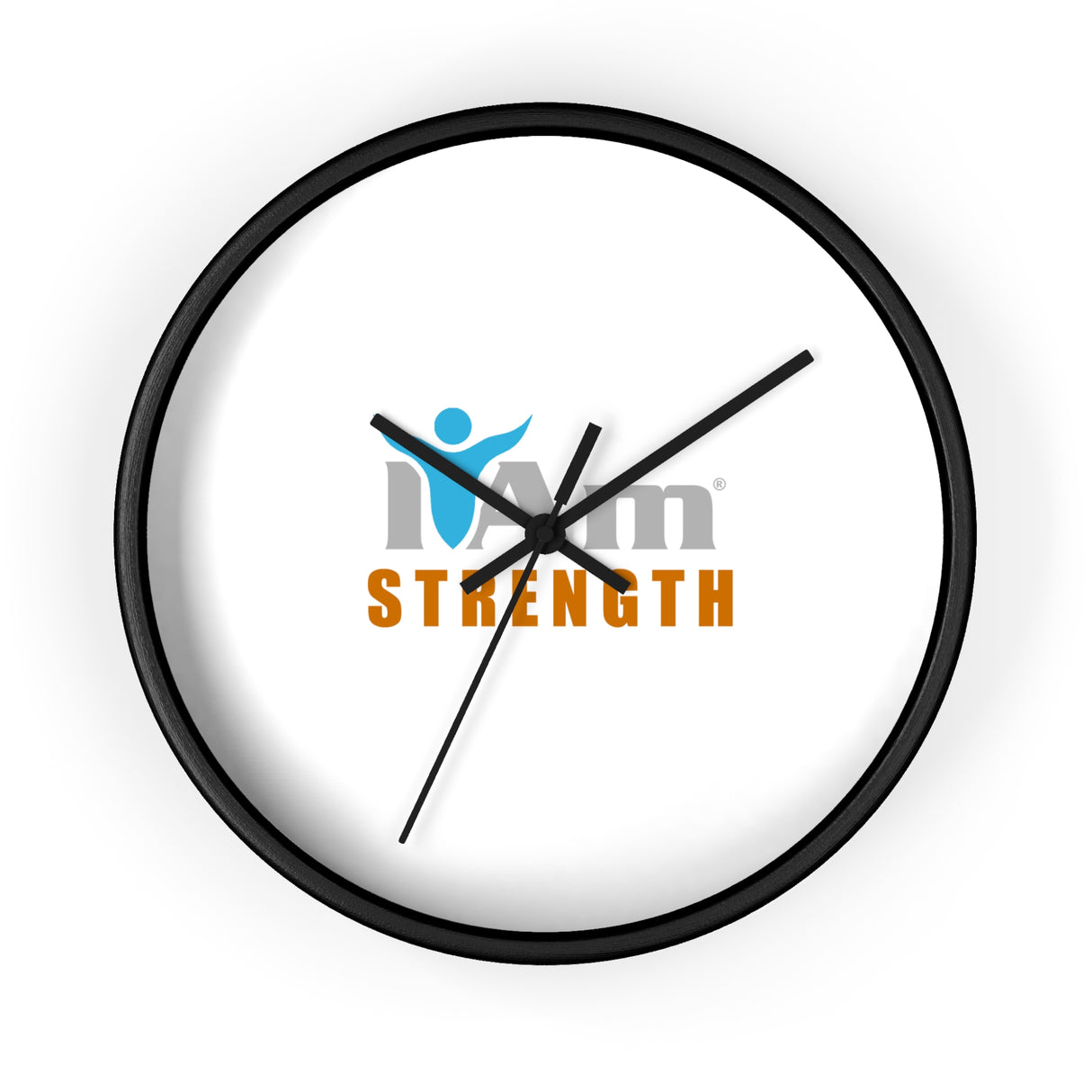 "I Am Strength" Motivational Wall Clock - Modern Home Decor for Mindfulness and Serenity