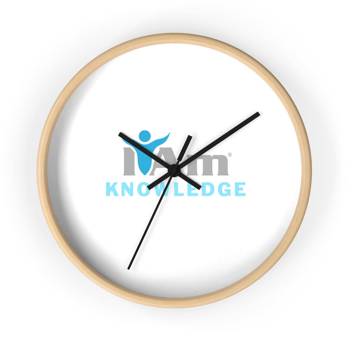 "I Am Knowledge" Motivational Wall Clock - Modern Home Decor for Mindfulness and Serenity