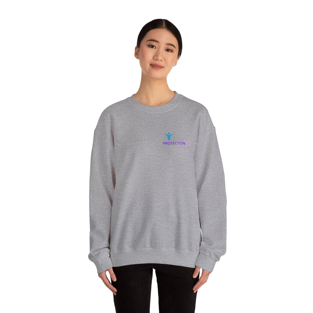 "I Am Protection" Affirmation Unisex Crewneck Sweatshirt -I Am Protection Inspirational Design