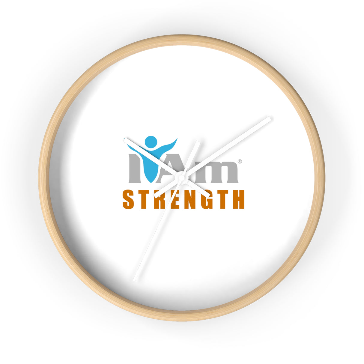 "I Am Strength" Motivational Wall Clock - Modern Home Decor for Mindfulness and Serenity