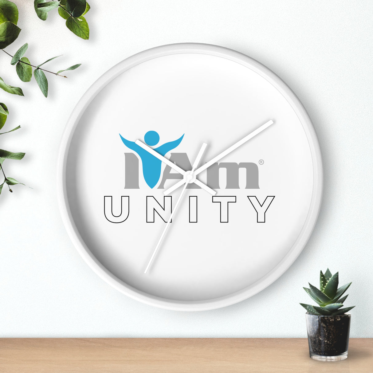 "I Am Unity" Motivational Wall Clock - Modern Home Decor for Mindfulness and Serenity