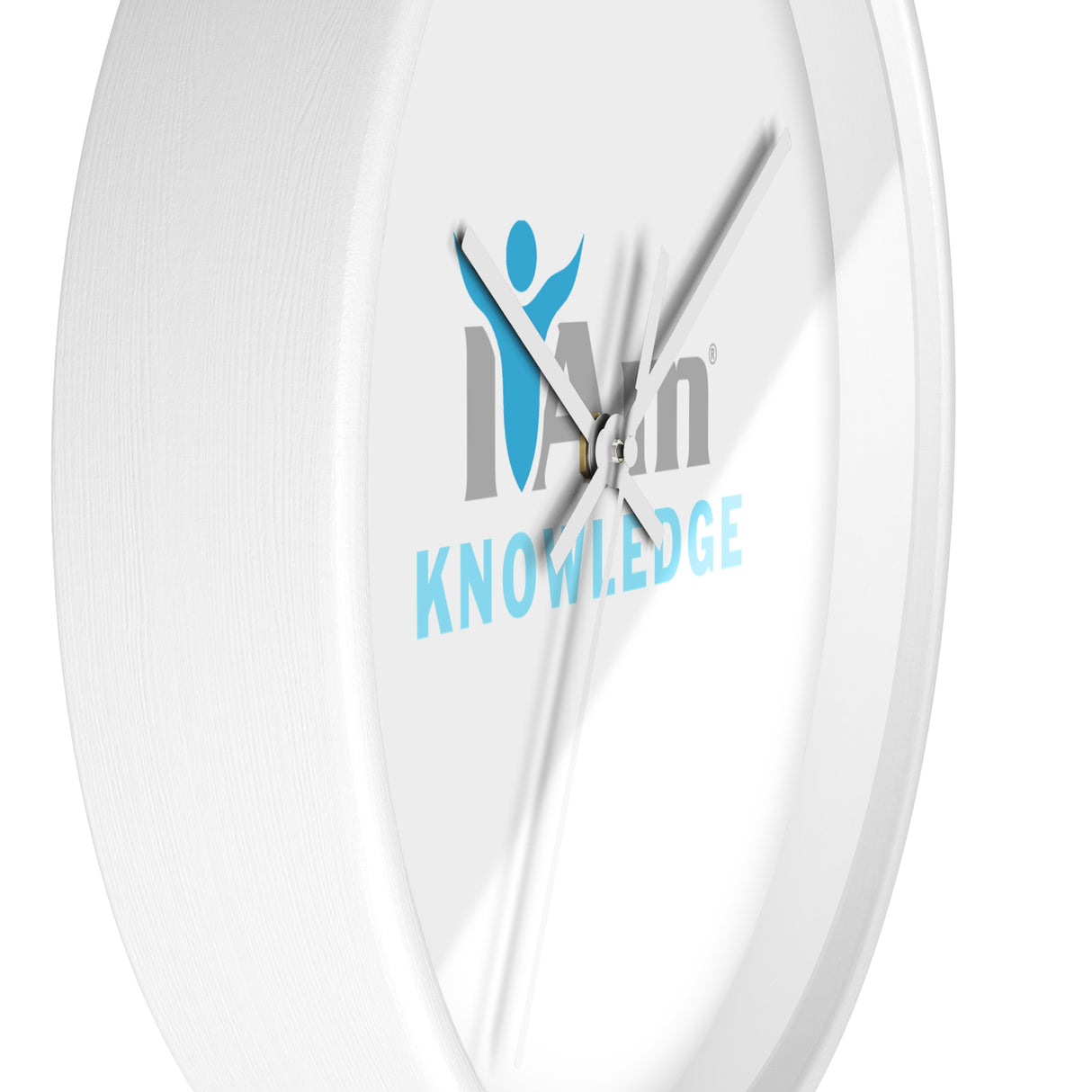 "I Am Knowledge" Motivational Wall Clock - Modern Home Decor for Mindfulness and Serenity