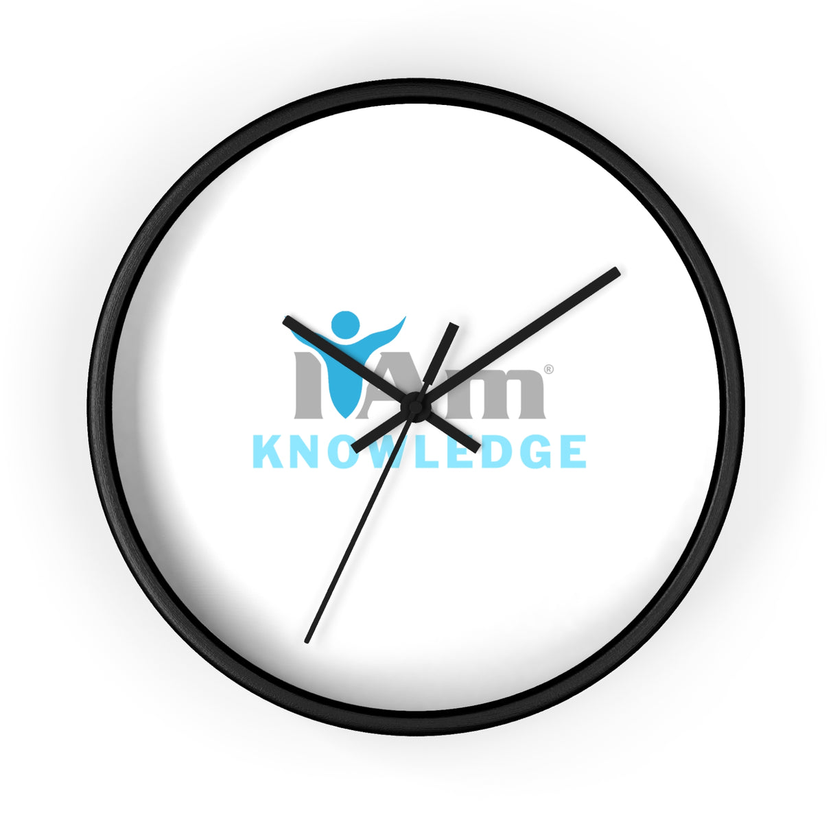 "I Am Knowledge" Motivational Wall Clock - Modern Home Decor for Mindfulness and Serenity